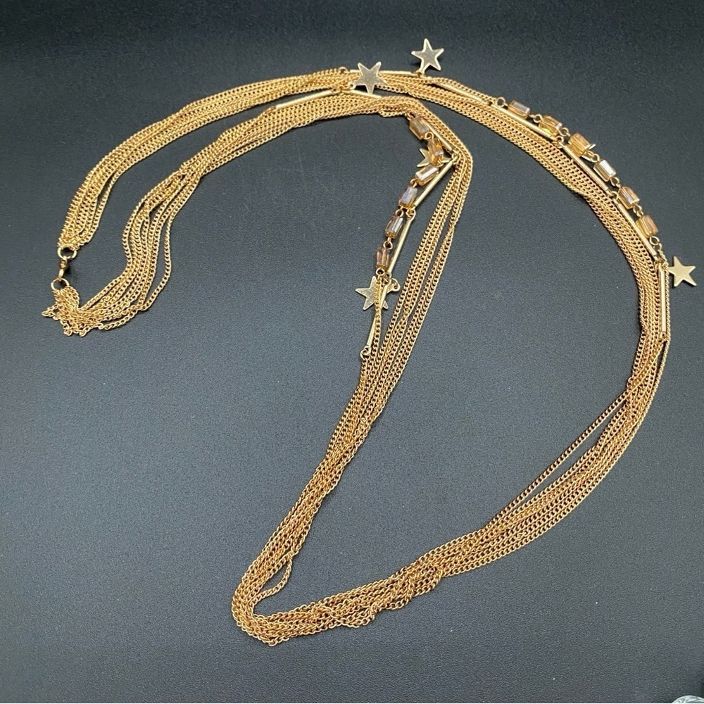 Pretty Multilayer Star Necklace with Swarovski Crystal Beads